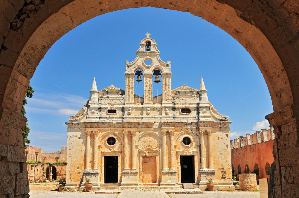 Het orthodoxe klooster van Arkadi in kreta